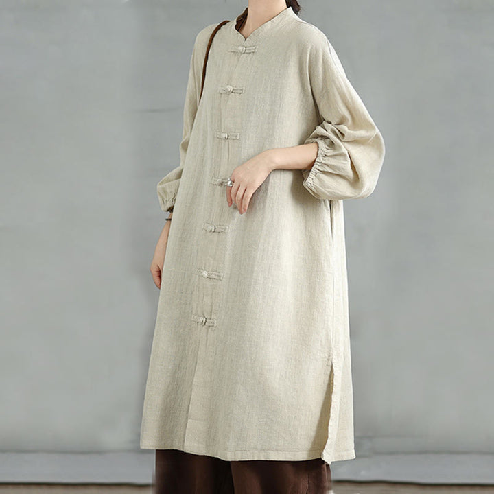Buddha Stones Casual Frog-button Women's Cotton Linen Coat With Pockets - image 16
