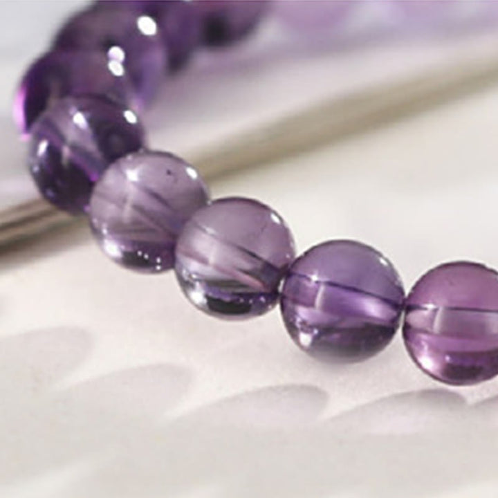 Buddha Stones Amethyst Rose Quartz Strawberry Quartz Good Luck Charm Bracelet - image 11