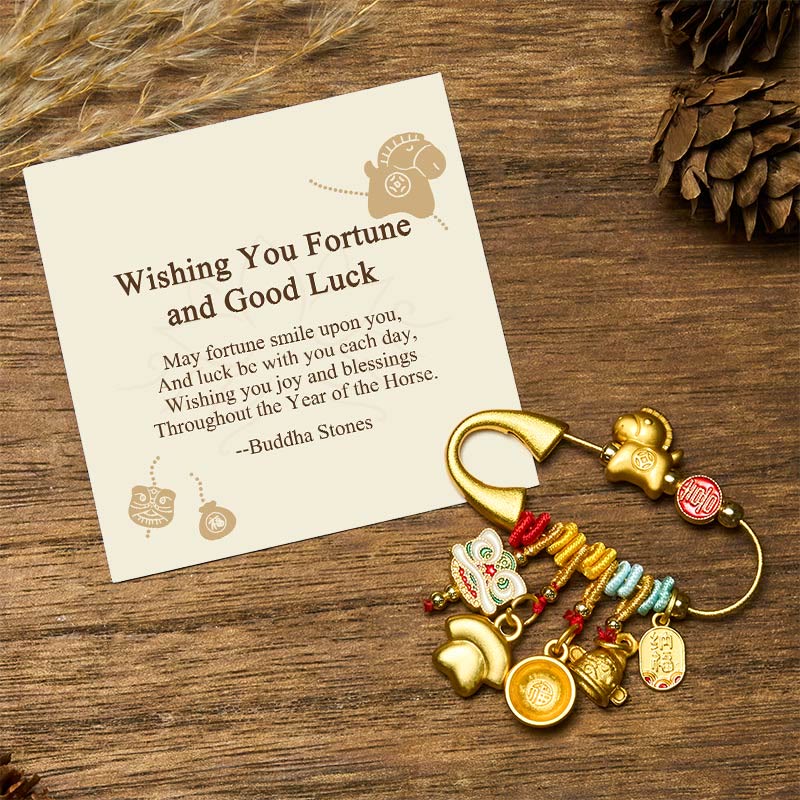 Buddha Stones "Wishing You Fortune and Good Luck" Year of the Horse Brooch Includes Gift Message Card - Horse Fortune - Standard Gift Box - image 11