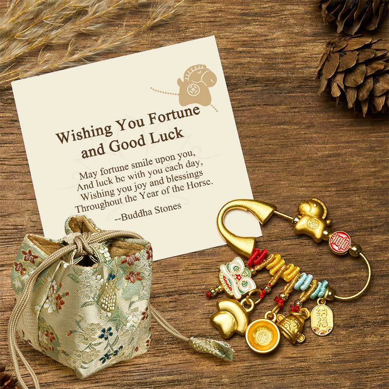 Buddha Stones "Wishing You Fortune and Good Luck" Year of the Horse Brooch Includes Gift Message Card - Horse Fortune - Deluxe Gift Bag (+$12.59) - image 13