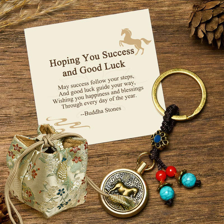 Buddha Stones "Hoping You Success and Good Luck" Year of the Horse Key Chain Includes Gift Message Card - Horse - Deluxe Gift Bag (+$12.59) - image 7