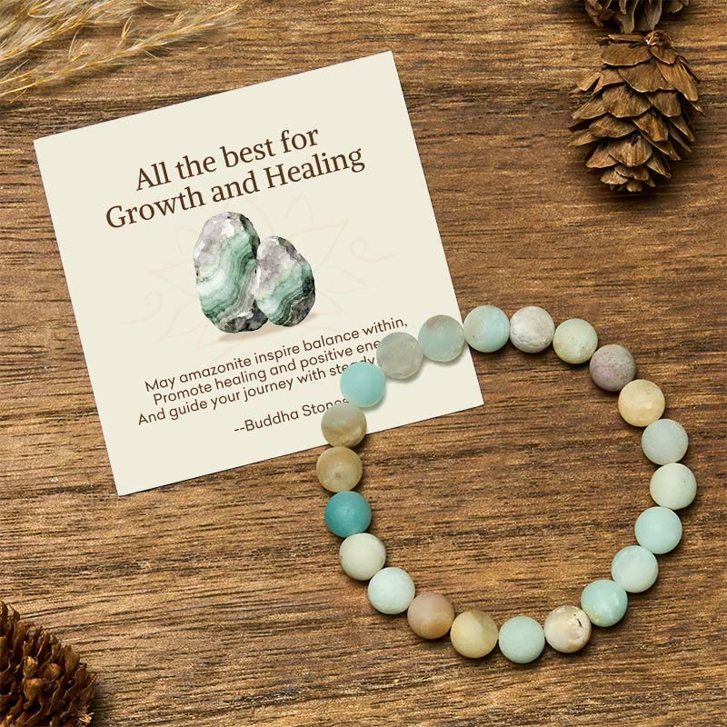 Buddha Stones "All the Best for Love and Harmony" Stone Quartz Bracelet Includes Gift Message Card - 8mm - Amazonite - Standard Gift Box - image 38