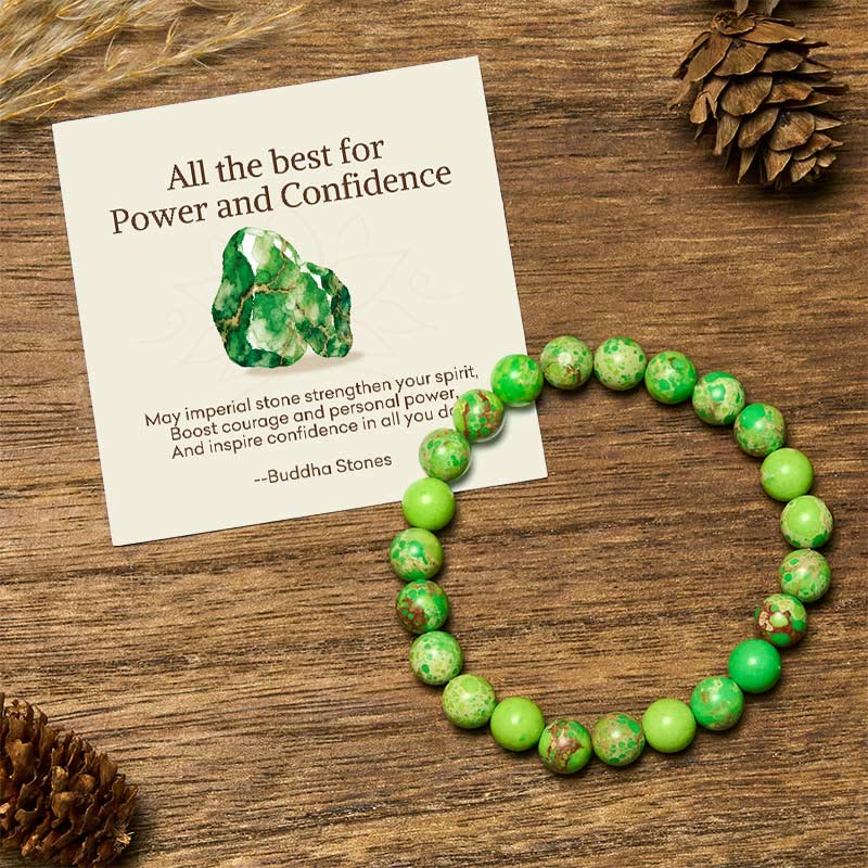 Buddha Stones "All the Best for Love and Harmony" Stone Quartz Bracelet Includes Gift Message Card - 8mm - Imperial Stone - Standard Gift Box - image 97