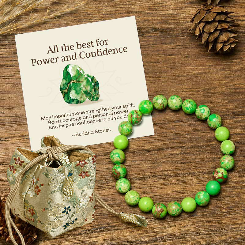 Buddha Stones "All the Best for Love and Harmony" Stone Quartz Bracelet Includes Gift Message Card - 8mm - Imperial Stone - Deluxe Gift Bag (+$12.59) - image 100