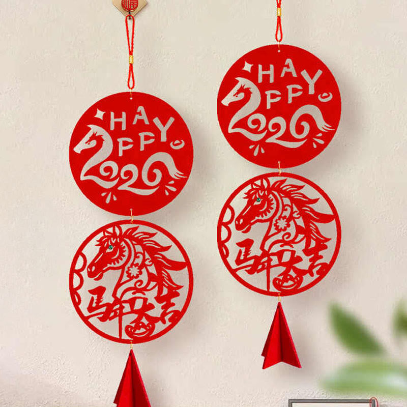 Buddha Stones Year of the Horse HAPPY 2026 Luck Chinese New Year Spring Festival Hanging Decoration - image 3