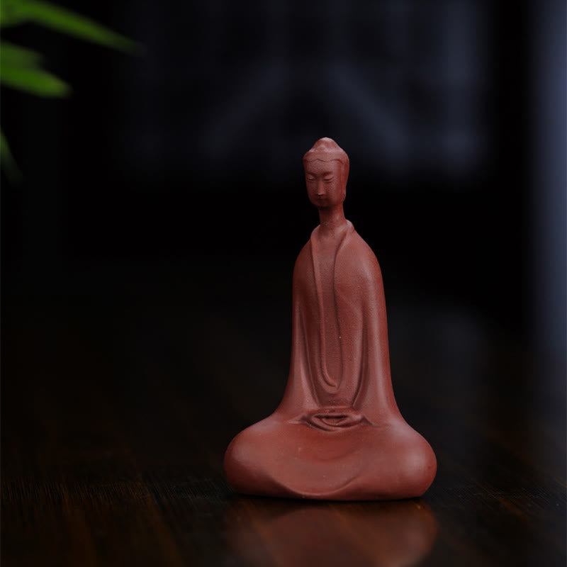 Buddha Stones Formless Buddha Purple Clay Serenity Home Desk Decoration 5.7*9.6 cm - image 3