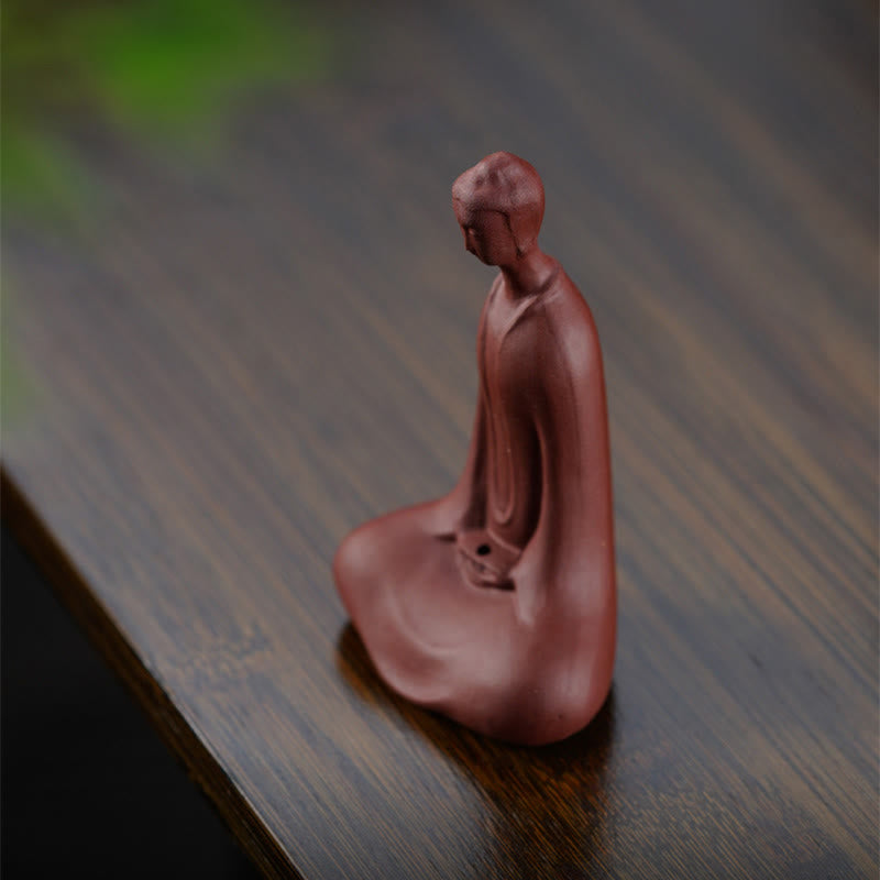 Buddha Stones Formless Buddha Purple Clay Serenity Home Desk Decoration 5.7*9.6 cm - image 2