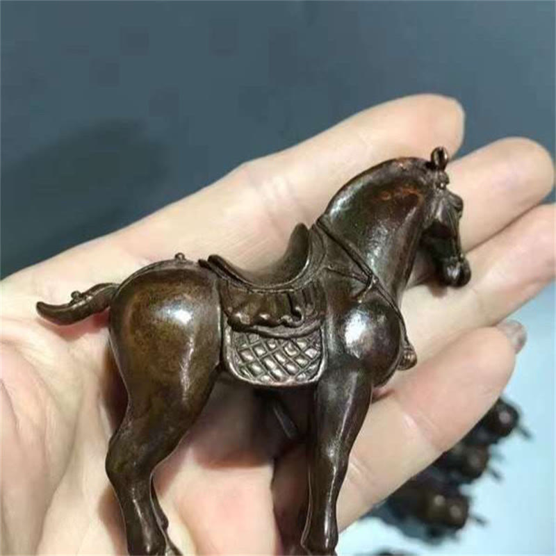 Buddha Stones Ancient Year of the Horse Alloy Home Decoration 7.5*2.6*7 cm - Horse 7.5*2.6*7 cm - image 0