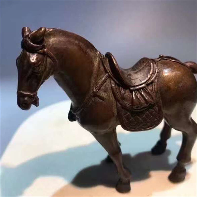 Buddha Stones Ancient Year of the Horse Alloy Home Decoration 7.5*2.6*7 cm - image 1