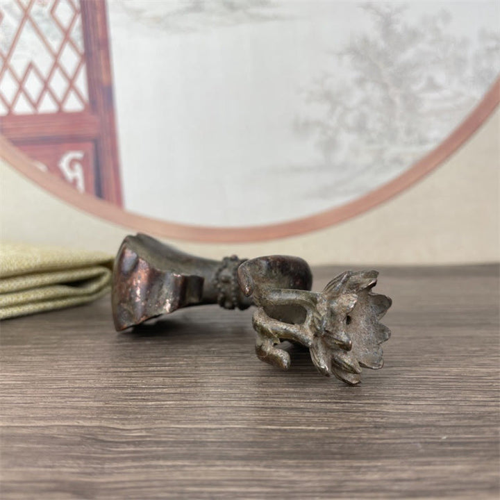 Buddha Stones Classic Buddha's Hand Lotus Alloy Home Decoration 4.7*2.9*8.4 cm - image 4