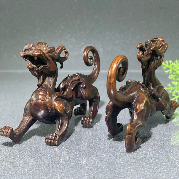 Buddha Stones FengShui Small PiXiu Alloy Wealth Luck Decoration 9.2*2.4*5.2 cm - image 4