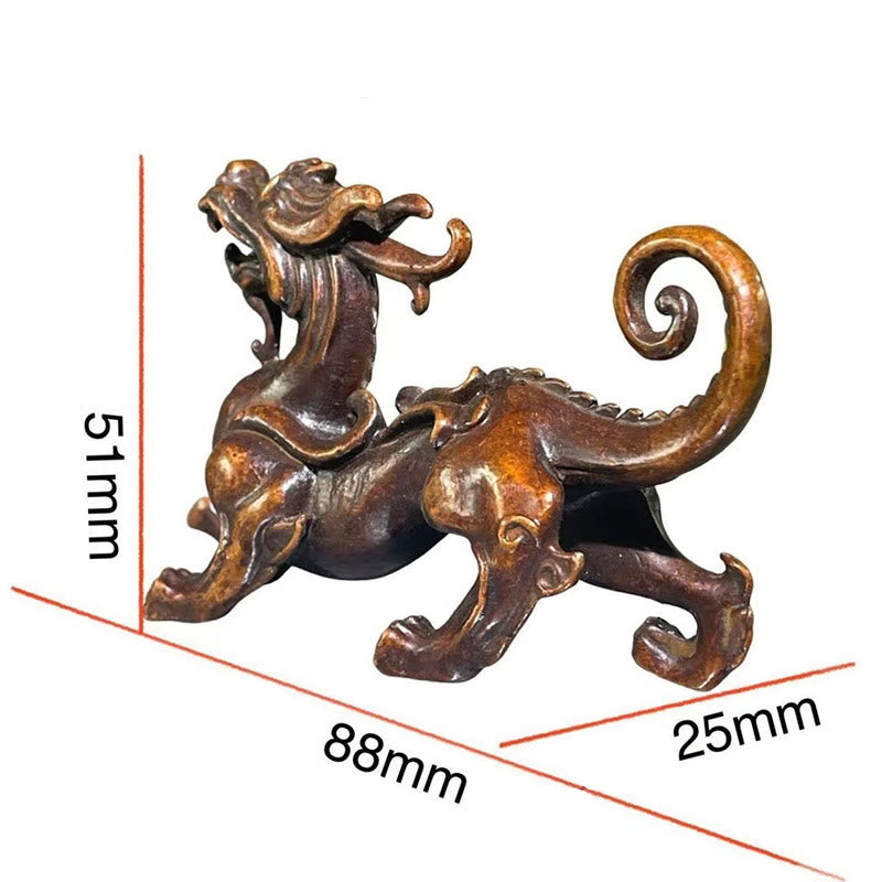 Buddha Stones FengShui Small PiXiu Alloy Wealth Luck Decoration 9.2*2.4*5.2 cm - image 11