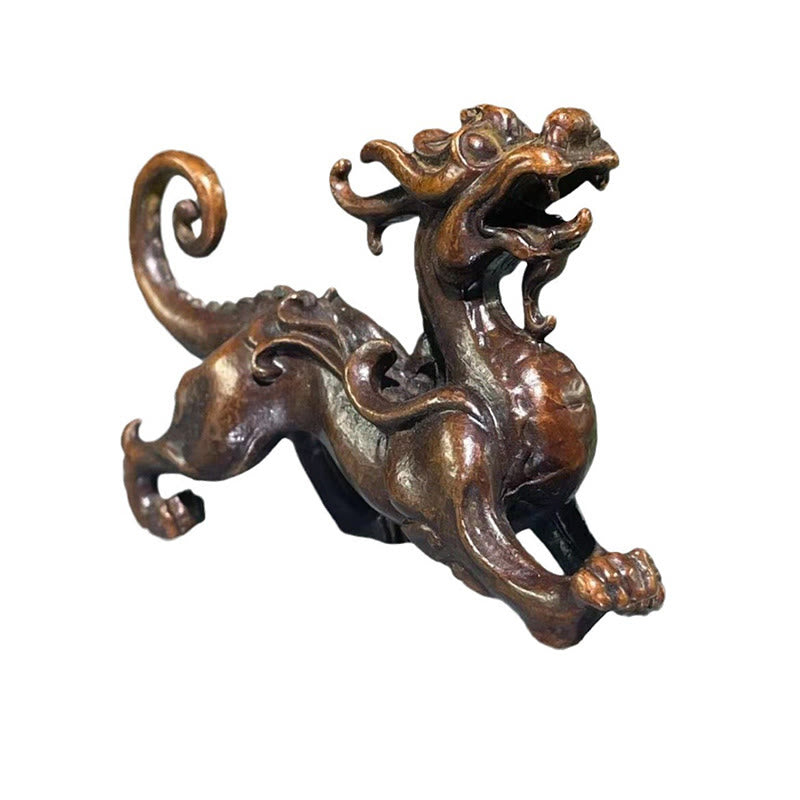 Buddha Stones FengShui Small PiXiu Alloy Wealth Luck Decoration 9.2*2.4*5.2 cm - image 12