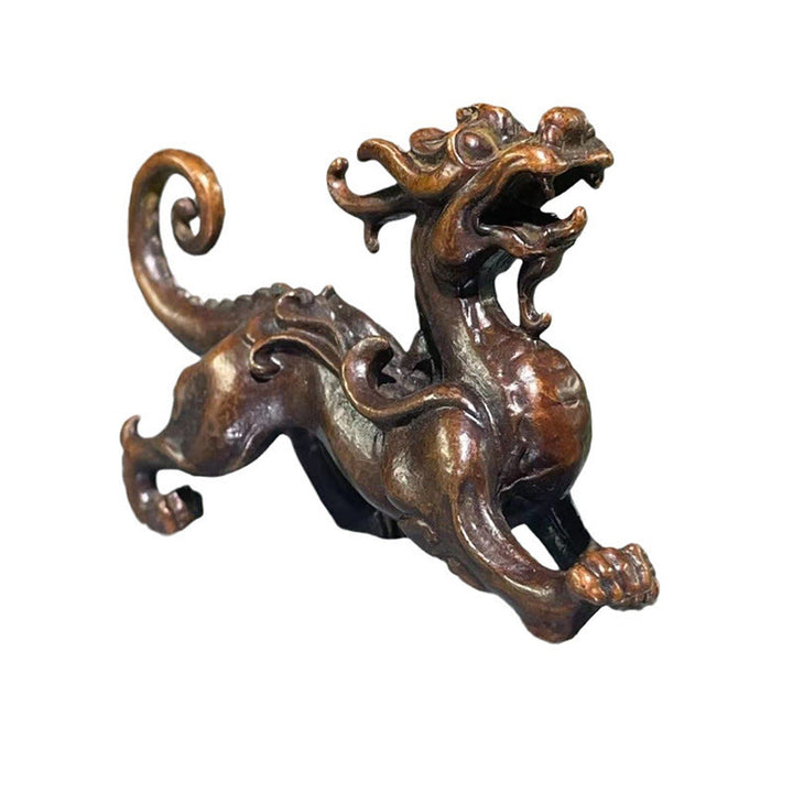 Buddha Stones FengShui Small PiXiu Alloy Wealth Luck Decoration 9.2*2.4*5.2 cm - image 12