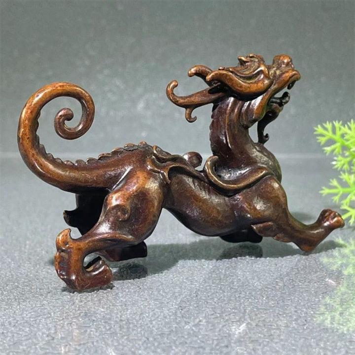 Buddha Stones FengShui Small PiXiu Alloy Wealth Luck Decoration 9.2*2.4*5.2 cm - image 7