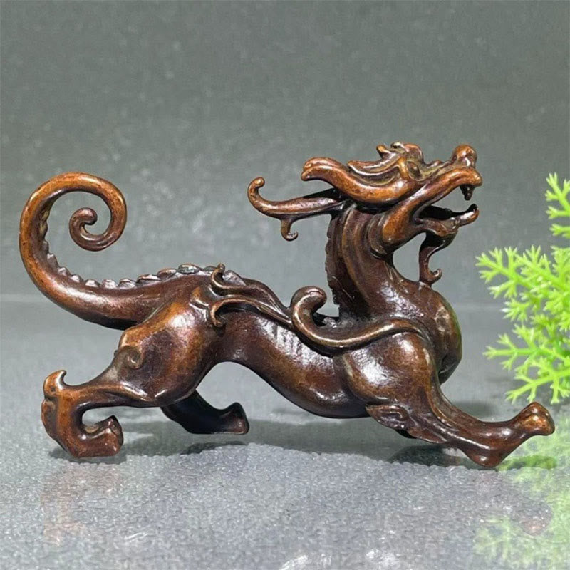 Buddha Stones FengShui Small PiXiu Alloy Wealth Luck Decoration 9.2*2.4*5.2 cm - image 3