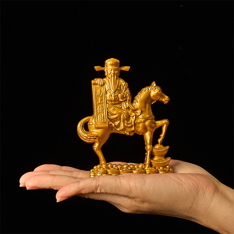 Buddha Stones  "Get Rich Now" Year of the Horse God of Wealth Ingots Prosperity Alloy Home Decoration - image 1