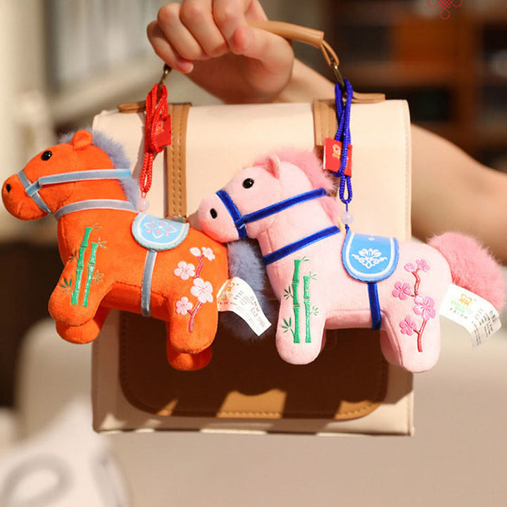 Buddha Stones Year of the Horse Bamboo Dragon Lotus Phoenix Plush Doll Home Decoration - image 9