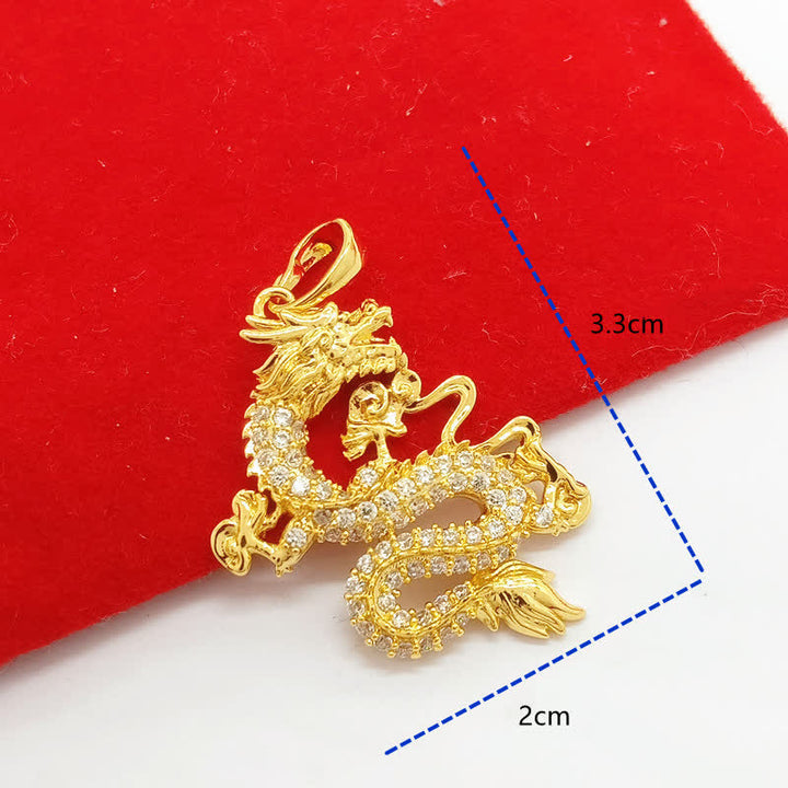 Buddha Stones Gold Dragon Protection Necklace Pendant - image 9