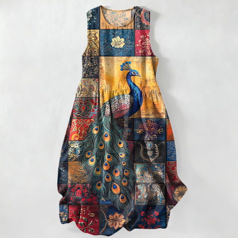 Buddha Stones Summer Casual Peacock Patchwork Pattern Women's Summer S –