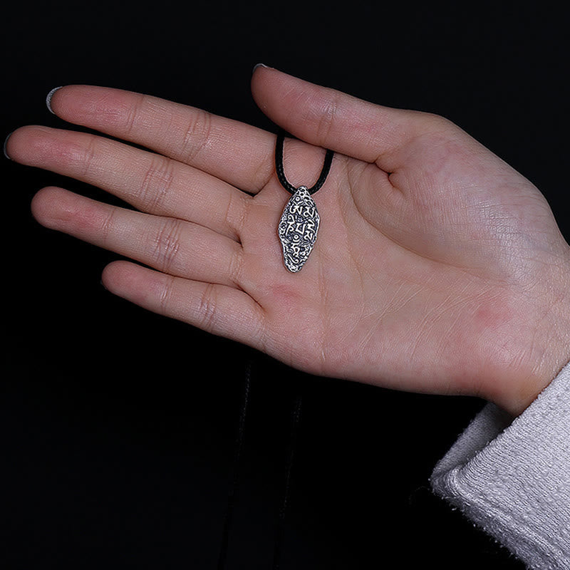 Buddha Stones Tibetan 925 Sterling Silver Om Mani Padme Hum Dorje Vajra Engraved Strength Necklace Pendant - image 14