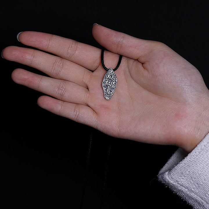 Buddha Stones Tibetan 925 Sterling Silver Om Mani Padme Hum Dorje Vajra Engraved Strength Necklace Pendant - image 14