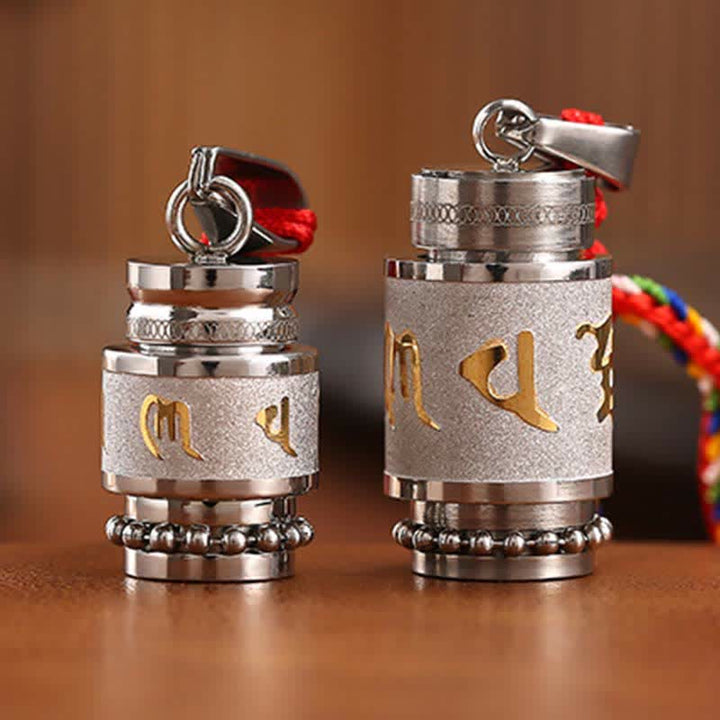 Buddha Stones Tibet Om Mani Padme Hum Shurangama Mantra Titanium Steel Wisdom Amulet Necklace Pendant - image 25