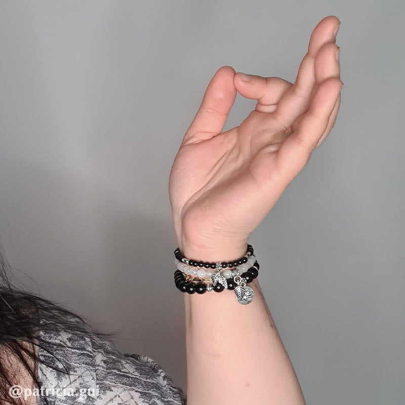 Buddha Stones 3PCS Natural Quartz Crystal Beaded Healing Energy Lotus Bracelet - image 11