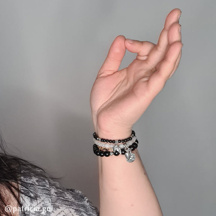 Buddha Stones 3PCS Natural Quartz Crystal Beaded Healing Energy Lotus Bracelet - image 11