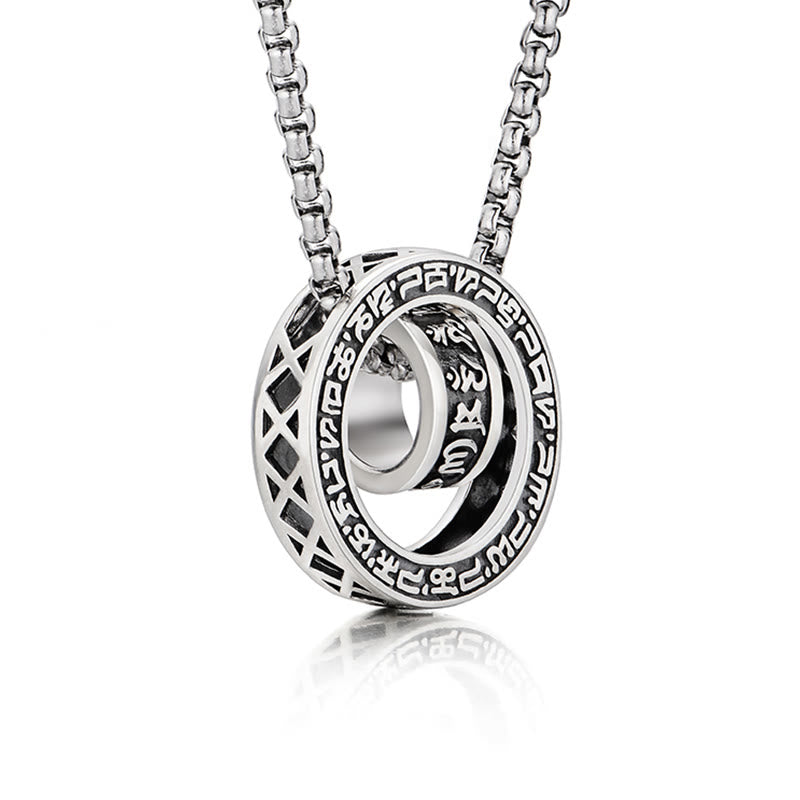 Buddha Stones Tibetan Om Mani Padme Hum Carved Peace Purity Chain Necklace Pendant - image 2