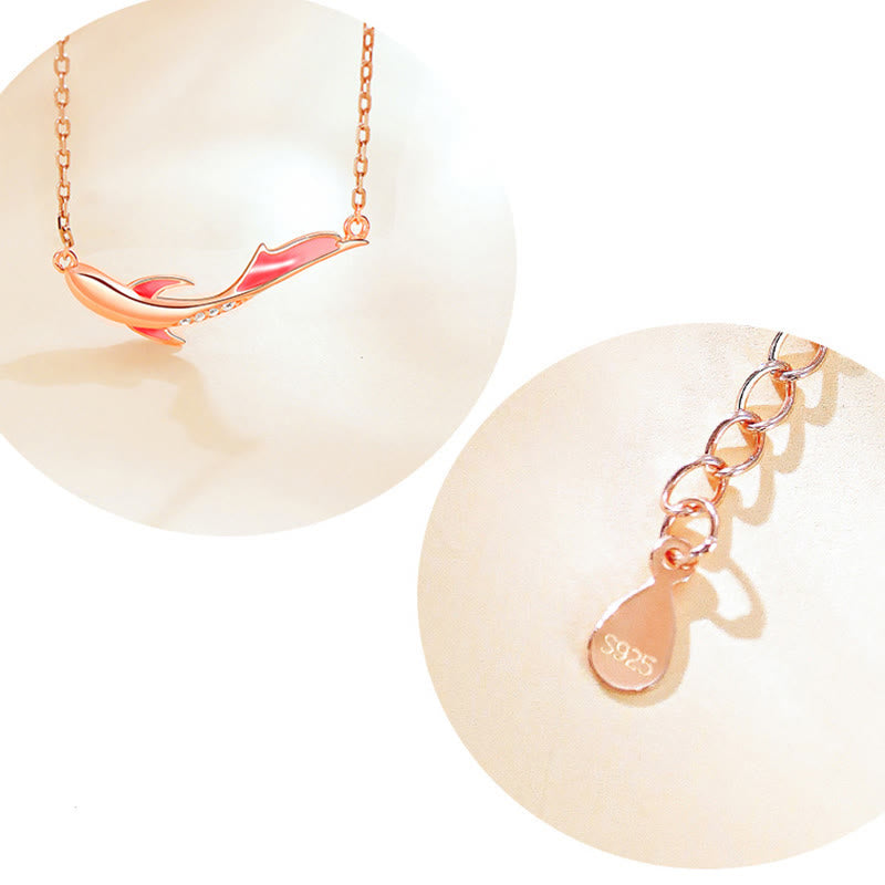 Buddha Stones 925 Sterling Silver Koi Fish Luck Zircon Prosperity Necklace Pendant - image 7