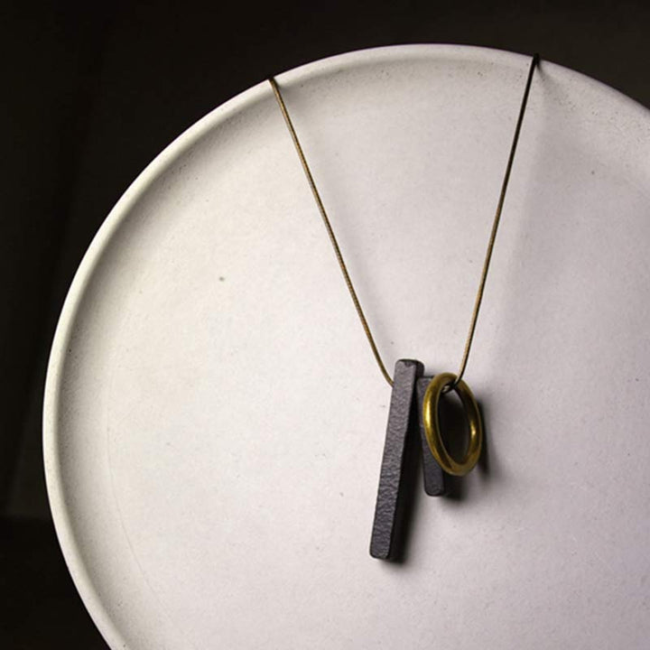 Buddha Stones Zen Circle Ebony Wood Enlightenment Necklace Pendant - image 2