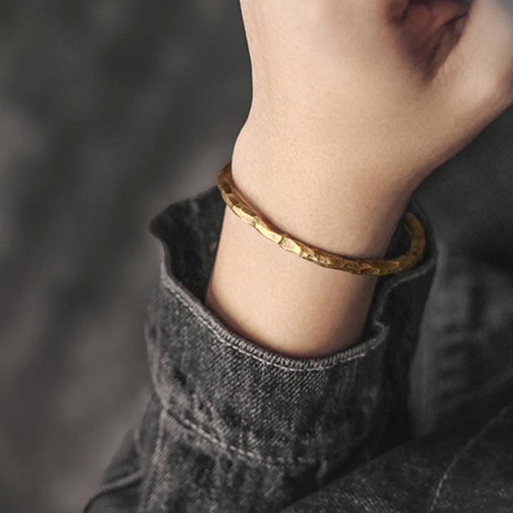 Tibetan Bump Texture Copper Luck Cuff Bracelet Bangle - image 10