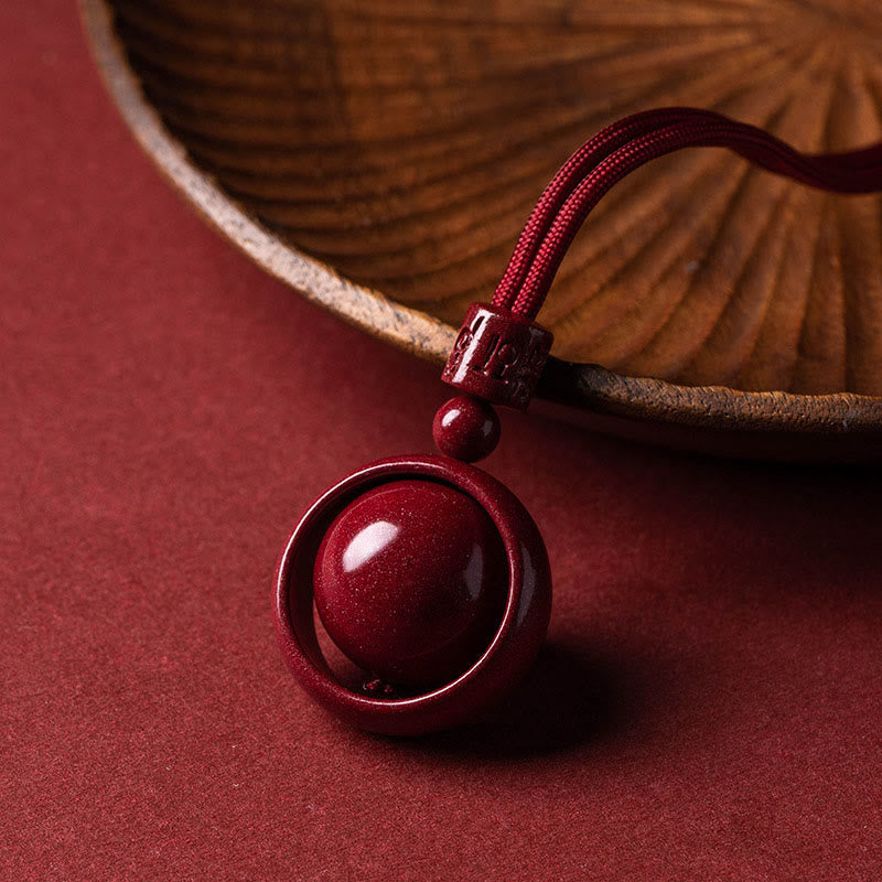 Buddha Stones Cinnabar Om Mani Padme Hum PiXiu Blessing Lucky Bead Necklace Pendant - image 3