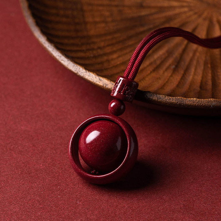 Buddha Stones Cinnabar Om Mani Padme Hum PiXiu Blessing Lucky Bead Necklace Pendant - image 3