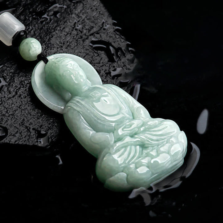 Buddha Stones Amitabha Buddha Jade Amulet Compassion String Necklace - image 12