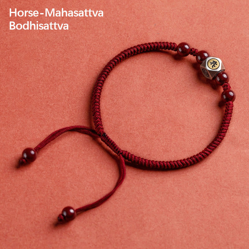 Buddha Stones 925 Sterling Silver Chinese Zodiac Natal Buddha Cinnabar Calm Bracelet - Horse-Mahasattva Bodhisattva - Red(Wrist Circumference 14-18cm) - image 17