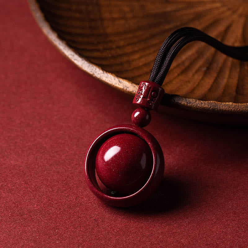 Buddha Stones Cinnabar Om Mani Padme Hum PiXiu Blessing Lucky Bead Necklace Pendant - Om Mani Padme Hum - Brown Rope - image 20