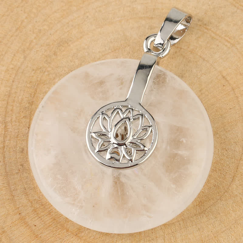 Buddha Stones Various Crystal Amethyst Pink Crystal Lotus Healing Necklace Pendant - image 22