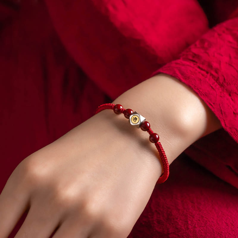 Buddha Stones 925 Sterling Silver Chinese Zodiac Natal Buddha Cinnabar Calm Bracelet - image 11