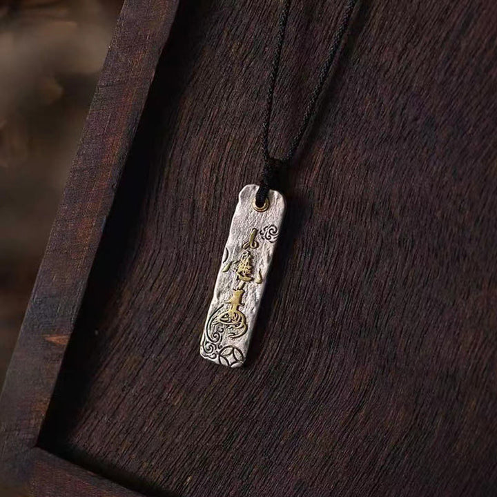 Buddha Stones Making A Fortune Chinese Character Copper Coin Wealth Necklace Pendant - Making A Fortune Chinese Character - image 1