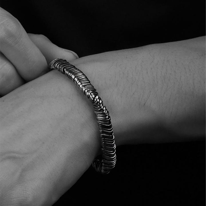 Buddha Stones 925 Sterling Silver Vintage Twisted Design Wealth Healing Chain Bracelet - image 7