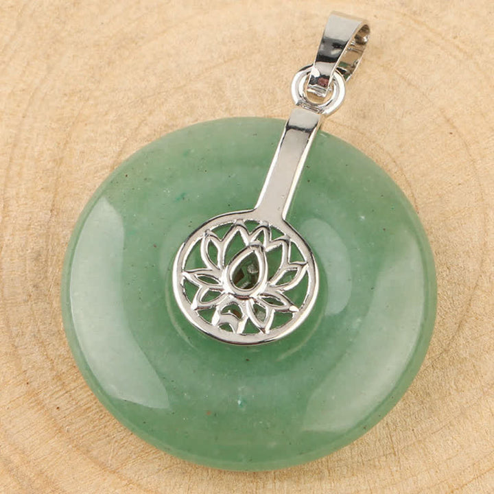 Buddha Stones Various Crystal Amethyst Pink Crystal Lotus Healing Necklace Pendant - image 26