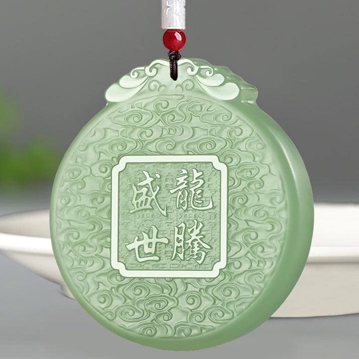 Buddha Stones Chinese Zodiac Dragon Jade Luck Necklace String Pendant - image 5
