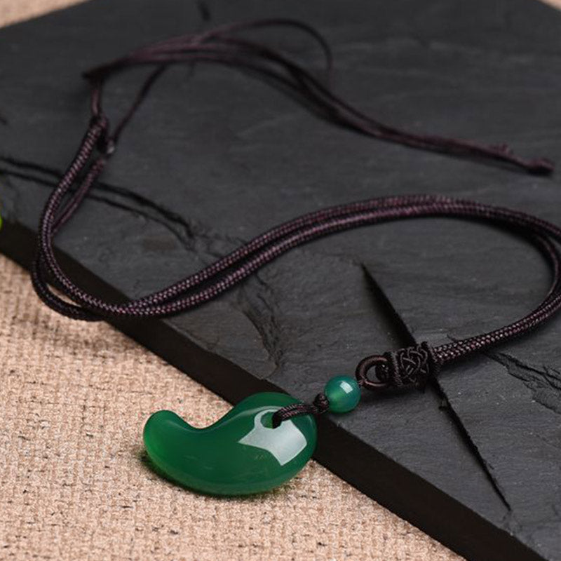 Red Agate Green Agate Moon Pattern Confidence Calm Necklace - image 10