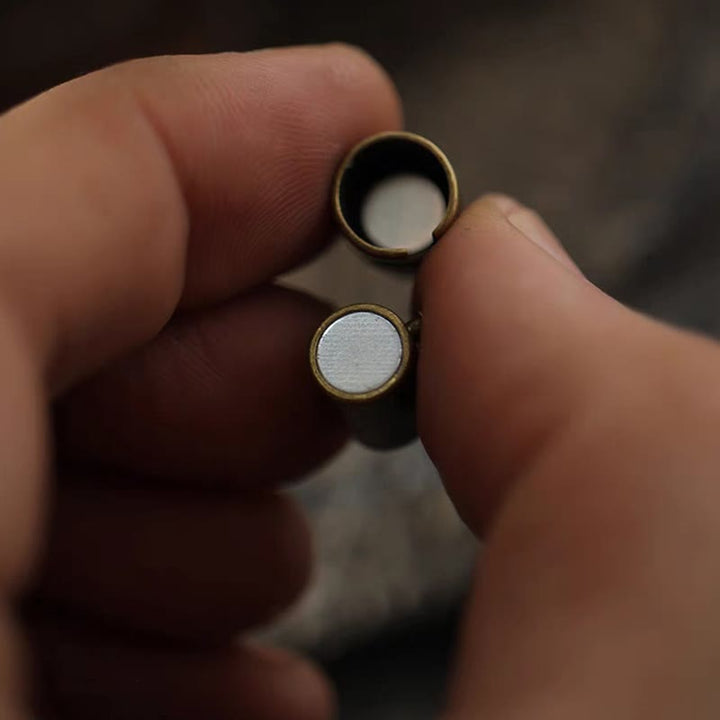 Buddha Stones Retro Leather Luck Healing Copper Magnetic Buckle Bracelet - image 9