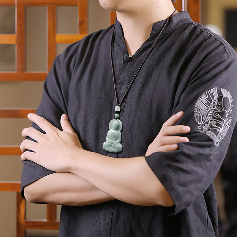 Buddha Stones Amitabha Buddha Jade Amulet Compassion String Necklace - image 11