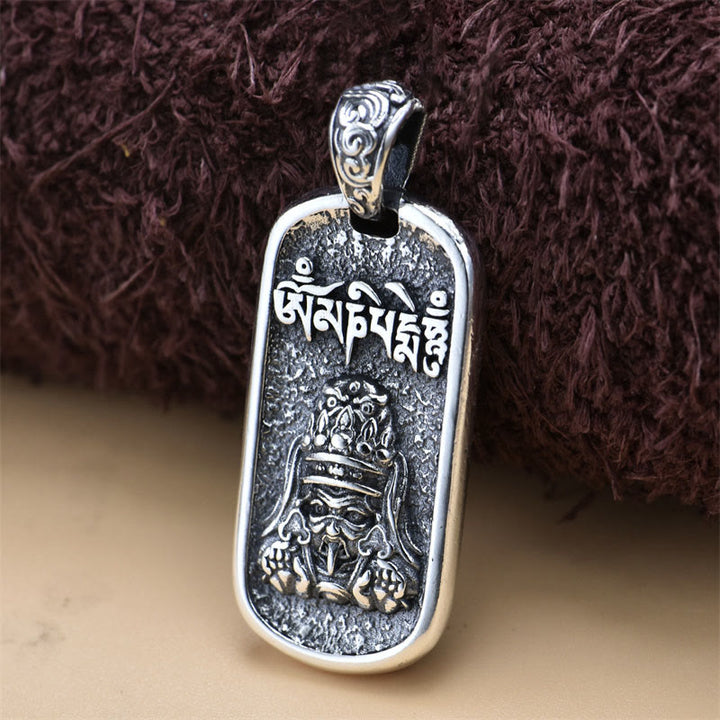 Buddha Stones 925 Sterling Silver Zakiram Goddess of Wealth Om Mani Padme Hum Peace Necklace Pendant - Pendant Only(16*34mm) - image 2