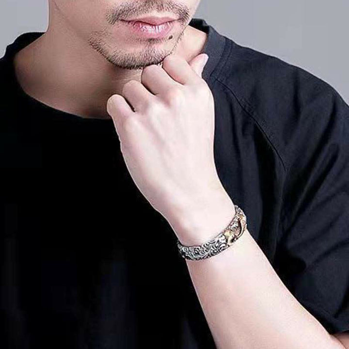 Buddha Stones Koi Fish Grass Pattern Prosperity Wealth Bracelet Bangle - image 3