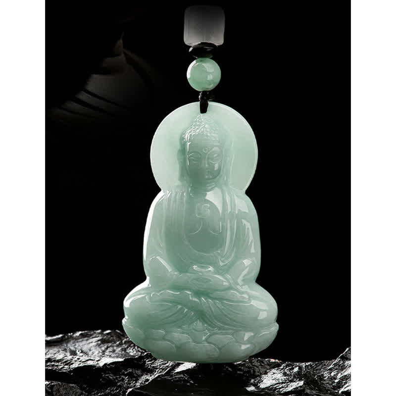 Buddha Stones Amitabha Buddha Jade Amulet Compassion String Necklace - image 16